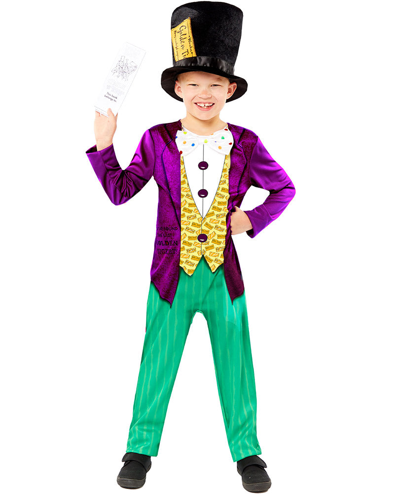 Charlie and the Chocolate Factory Willy Wonka Sustainable Boys Book Week Costume 3-4 Years