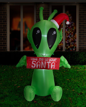 Christmas Alien Christmas Lawn Inflatable 2.1m