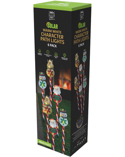 Christmas Characters Solar Path Stakes Pack of 6