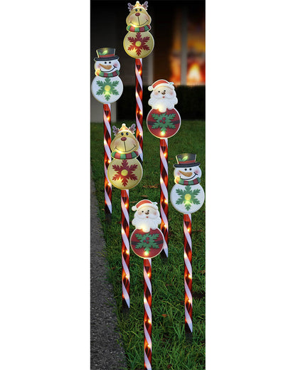 Christmas Characters Solar Path Stakes Pack of 6
