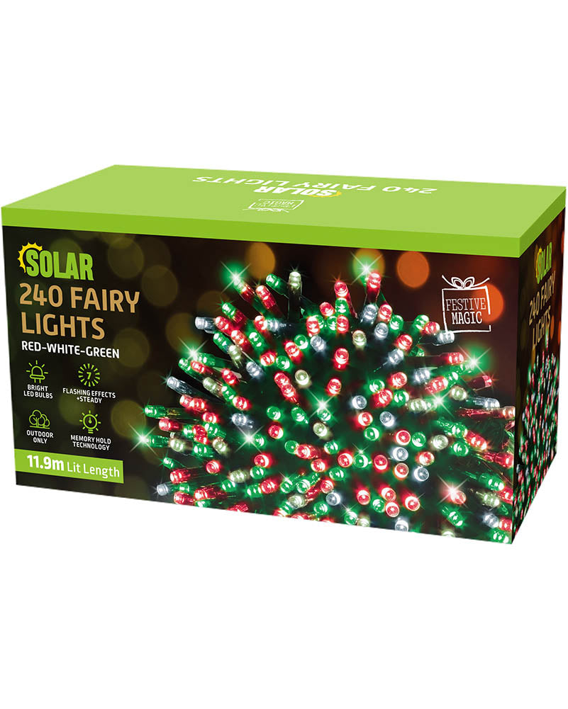 Christmas Coloured 240 Piece Solar Fairy Lights