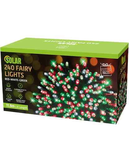 Christmas Coloured 240 Piece Solar Fairy Lights