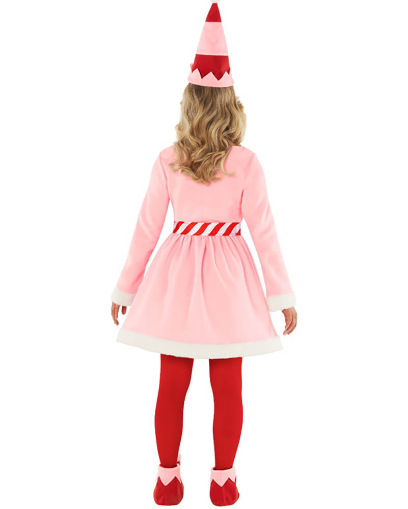 Christmas Elf Dress Pink Womens Costume