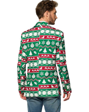 Christmas Green Nordic Mens Suitmeister Jacket