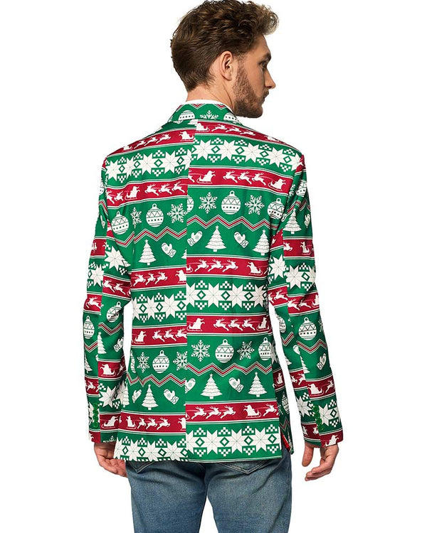Christmas Green Nordic Mens Suitmeister Jacket