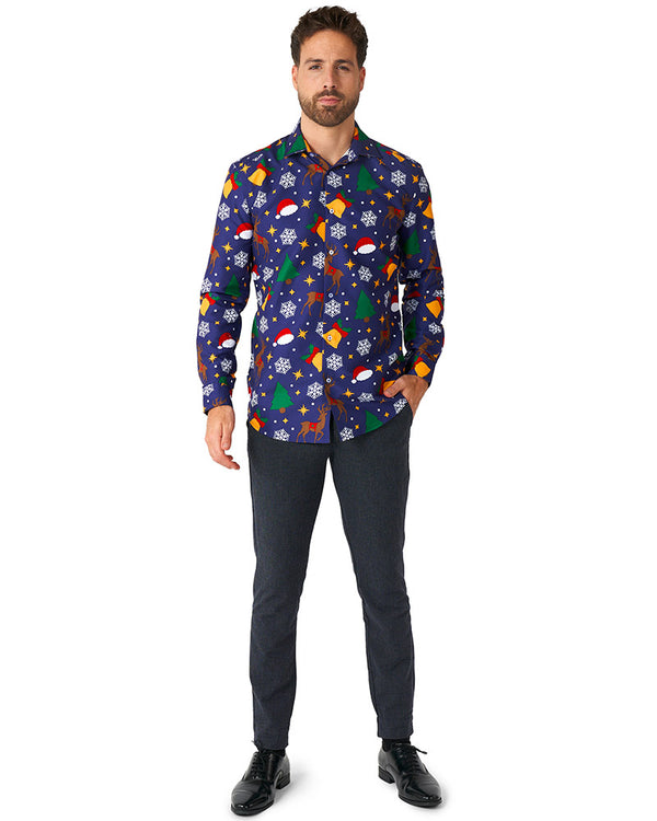 Christmas Icons Blue Suitmeister Shirt