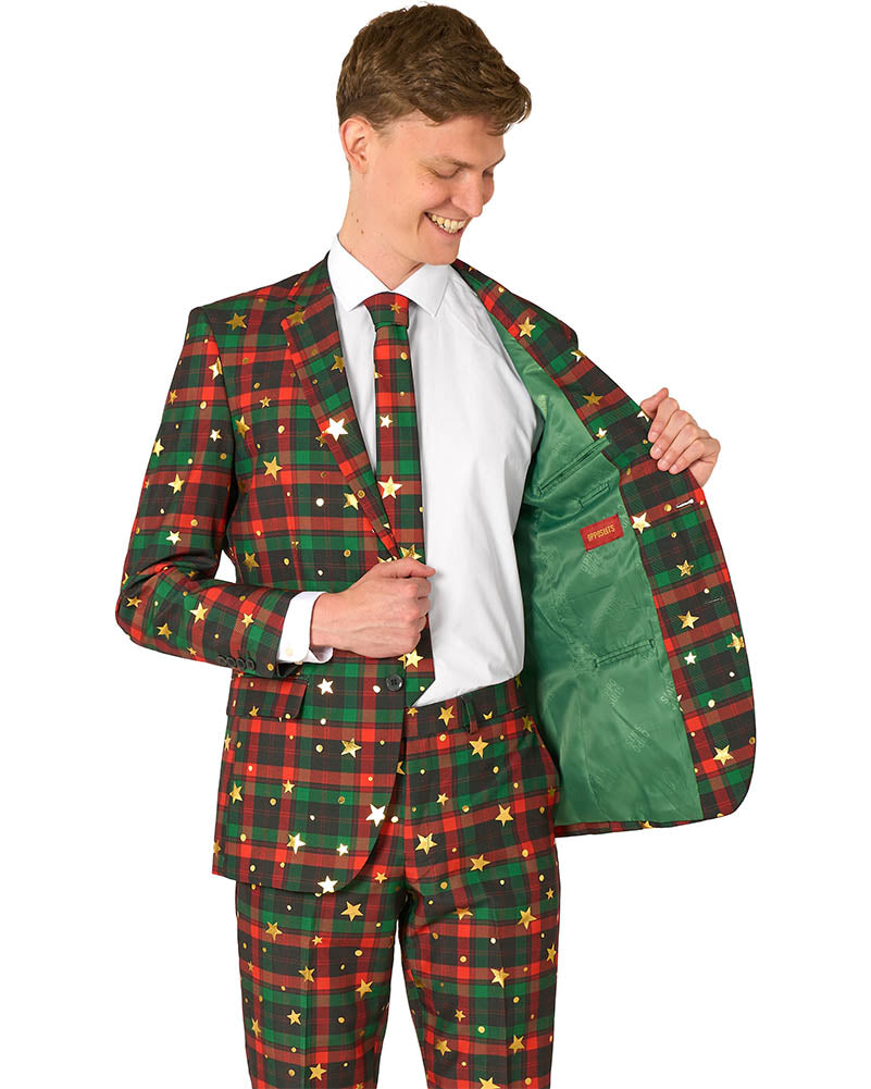 Christmas Tartan Tidings Mens Premium Opposuit