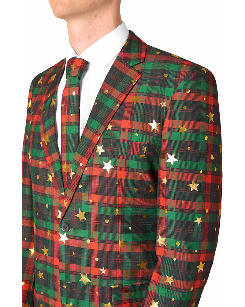 Christmas Tartan Tidings Mens Premium Opposuit