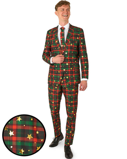 Christmas Tartan Tidings Mens Premium Opposuit