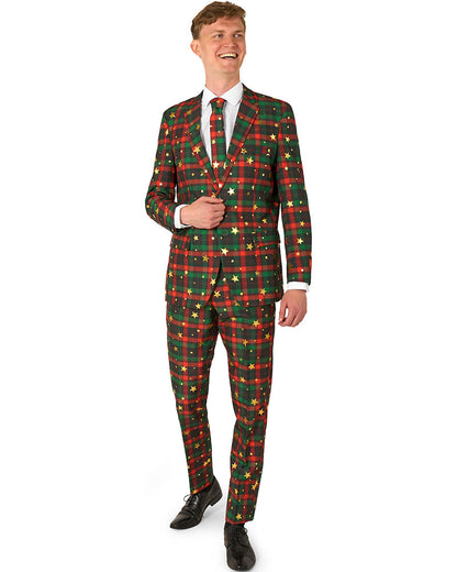 Christmas Tartan Tidings Mens Premium Opposuit