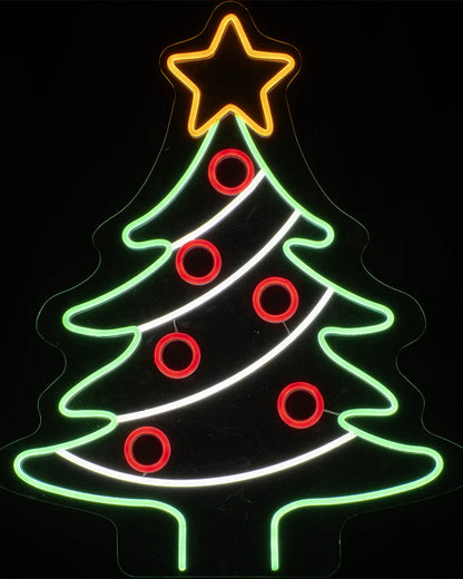 Christmas Tree Lawn Sign Neon Christmas Light 93cm