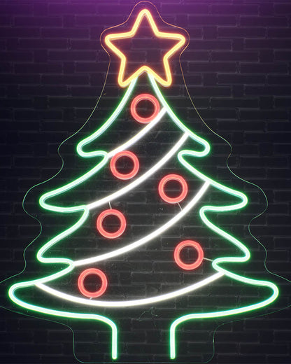 Christmas Tree Lawn Sign Neon Christmas Light 93cm