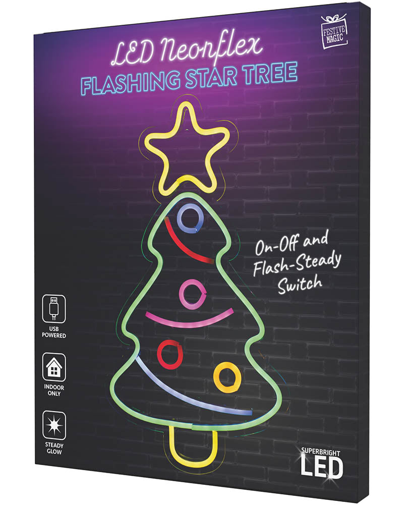 Christmas Tree With Flashing Star Neonflex LED Christmas Light 40cm