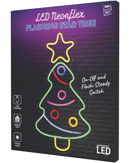 Christmas Tree With Flashing Star Neonflex LED Christmas Light 40cm