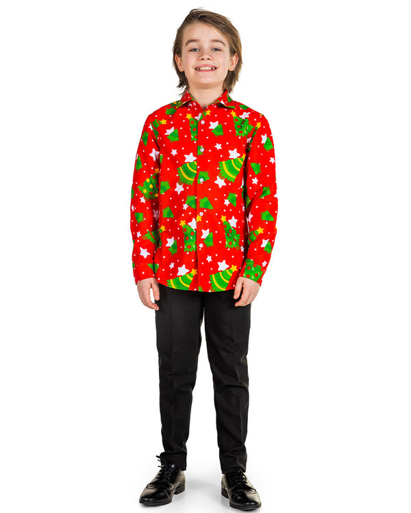 Christmas Trees Stars Boys Suitmeister Shirt