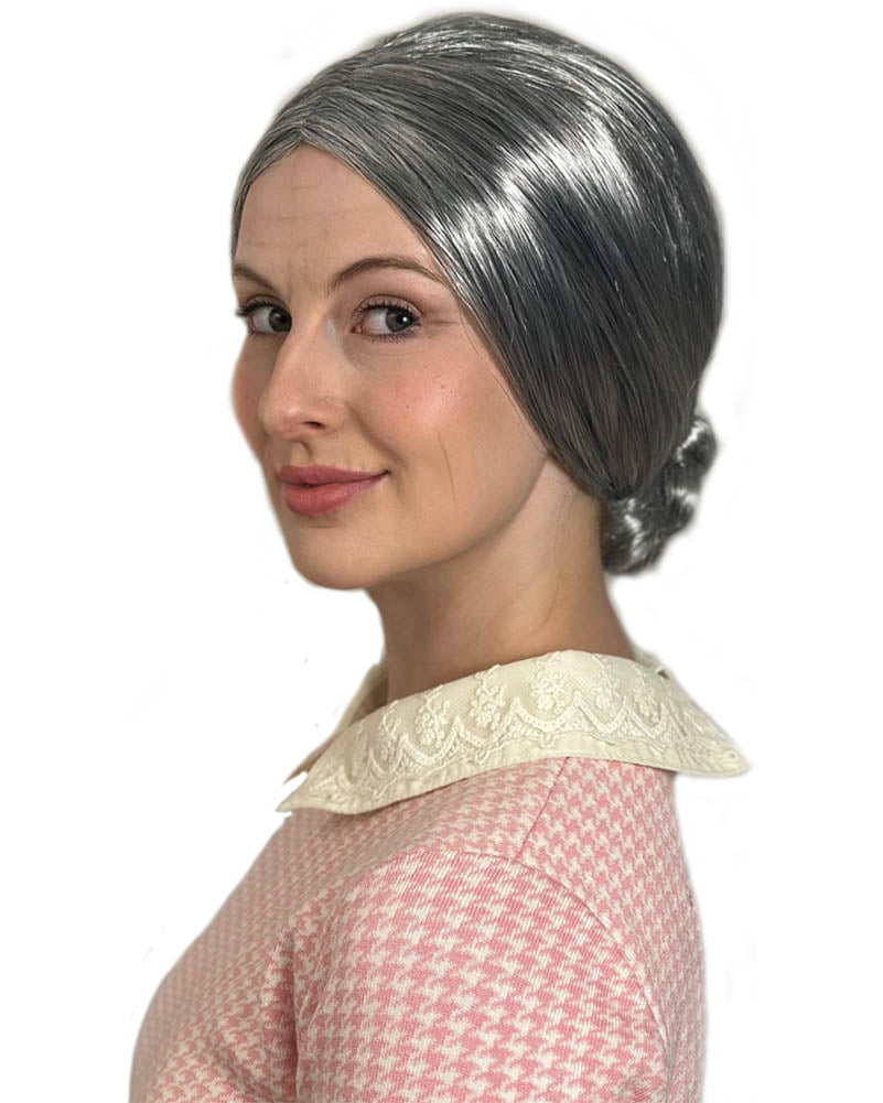Classic Nana Deluxe Grey Bun Wig