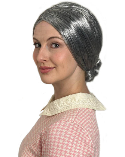 Classic Nana Deluxe Grey Bun Wig