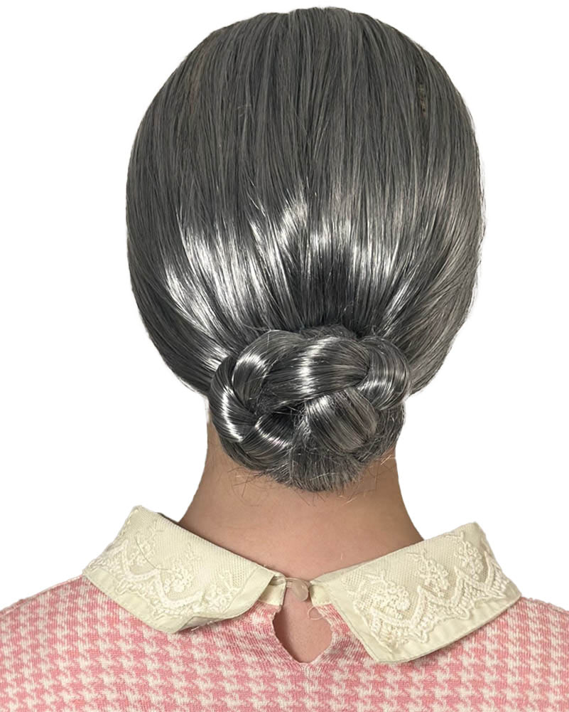 Classic Nana Deluxe Grey Bun Wig