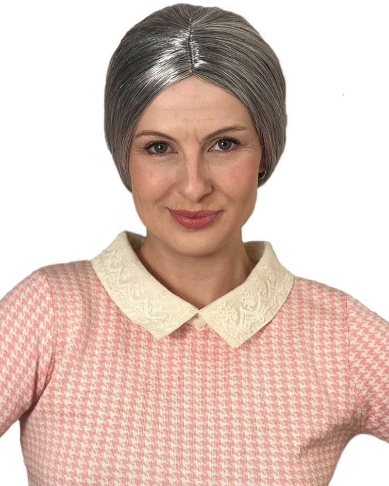 Classic Nana Deluxe Grey Bun Wig