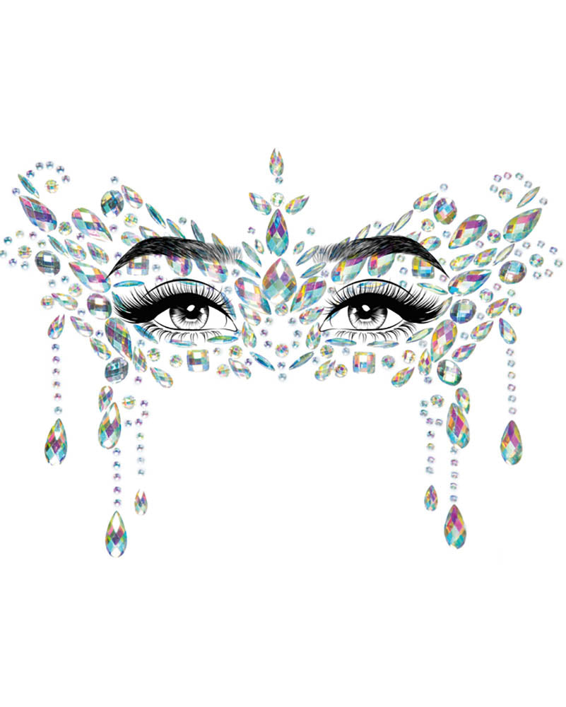Clear Masquerade Face Jewels Sticker
