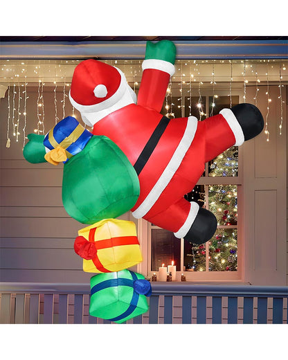 Climbing Santa with Gift Bag Inflatable Christmas Decoration 1.8m