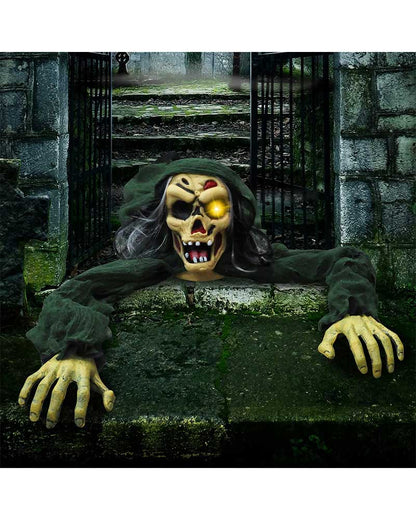 Light Up Green Zombie Animated Ground Breaker 80cm