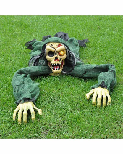 Light Up Green Zombie Animated Ground Breaker 80cm