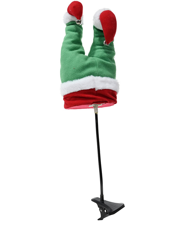 Clip On Kicking Elf Legs with Bells and Music Christmas Tree Decoration 72cm