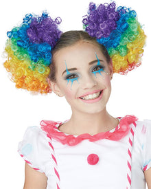 Clown Puffs Curly Rainbow Halloween Wig