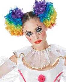 Clown Puffs Curly Rainbow Halloween Wig