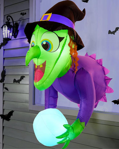 Colour Changing Witch Window Breaker Inflatable Decoration 1.3m