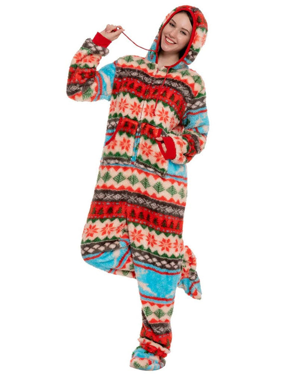 Christmas Colored Pattern Adults Onesie