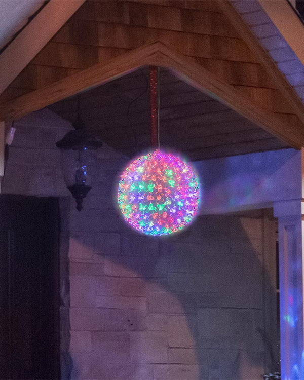 Colour Change LED Christmas Petal Ball 20cm