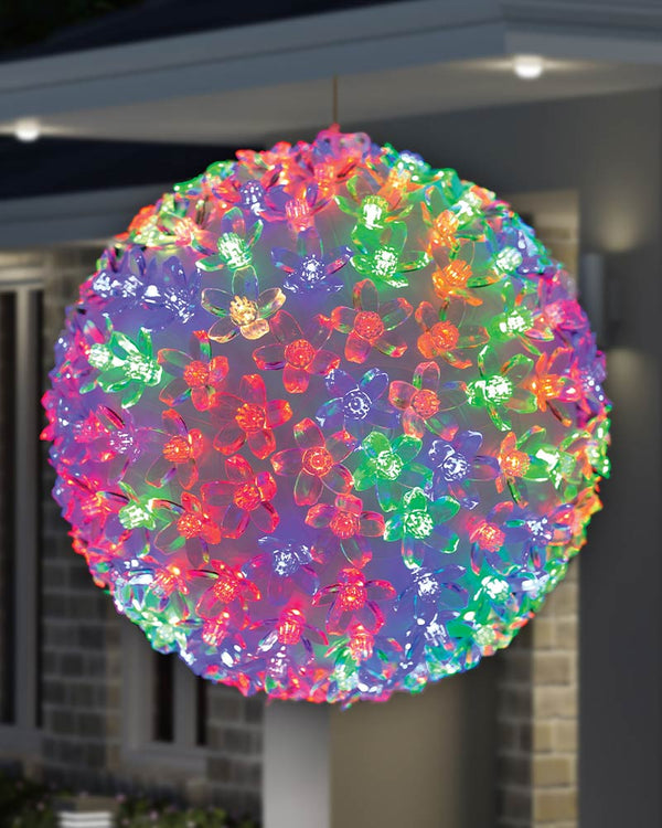 Colour Change LED Christmas Petal Ball 20cm