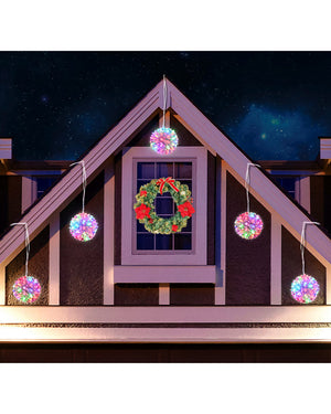 Christmas Colour Change LED Petal Balls 10cm Pack of 5
