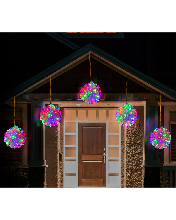 Christmas Colour Change LED Petal Balls 10cm Pack of 5