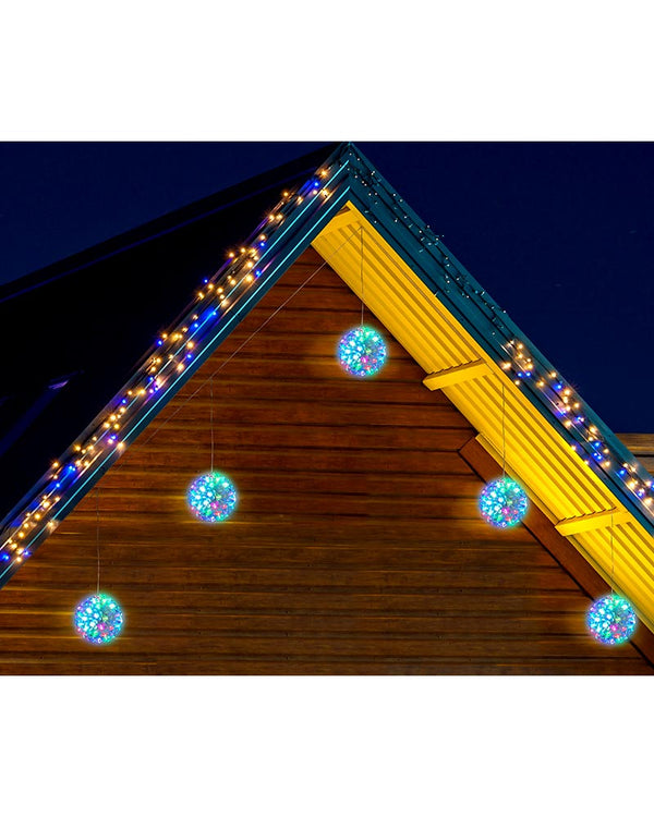 Christmas Colour Change LED Petal Balls 10cm Pack of 5