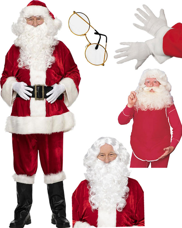Complete Velour Santa Suit Christmas Bundle