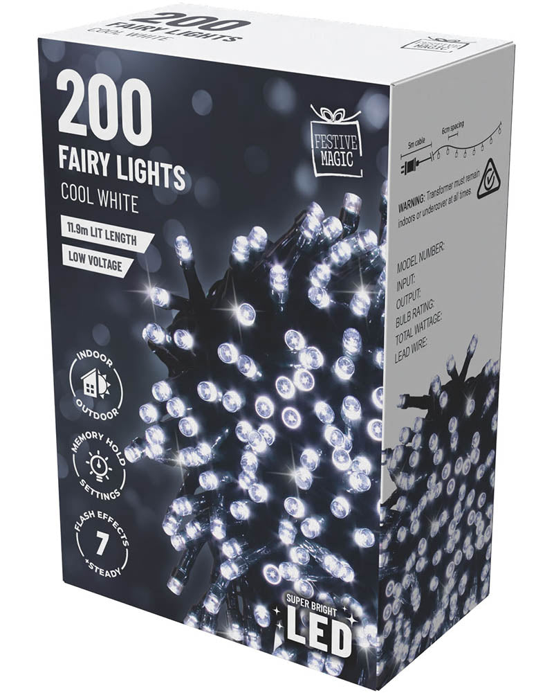Cool White 200 Piece Flashing LED Lights