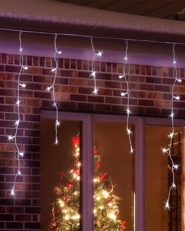 Cool White 480 Piece Christmas LED Snowing Icicle Lights 11.9m