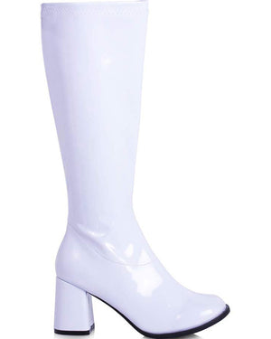 Cool White Patent Go Go Womens Boots Size 8