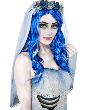 Corpse Bride Emily Long Blue Wig