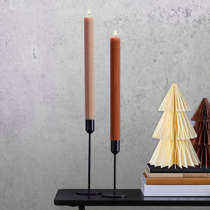 Cosy Copper Christmas Ribbed Dinner Candles Pack of 2