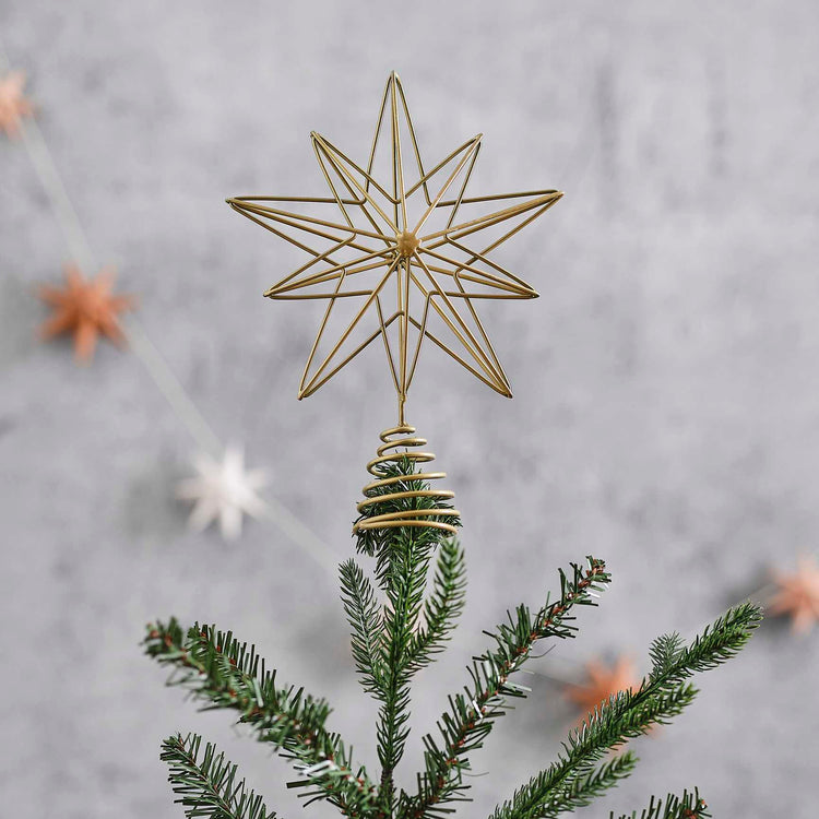 Christmas Cosy Copper Gold Star Tree Topper
