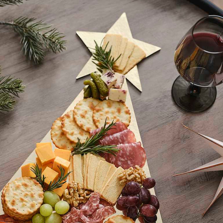 Cosy Copper Gold Christmas Tree Shaped Grazing Board