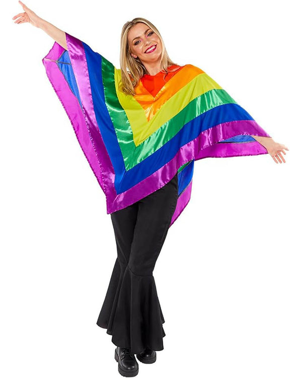 Rainbow Poncho Adult Costume