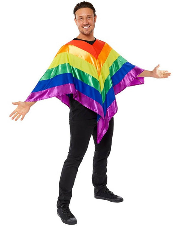 Rainbow Poncho Adult Costume