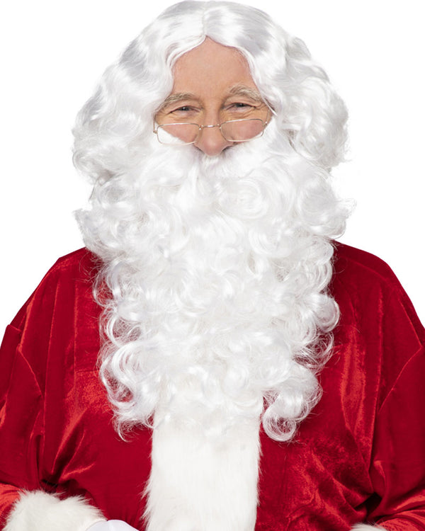 Complete Velour Santa Plus Size Suit and Accessory Christmas Bundle