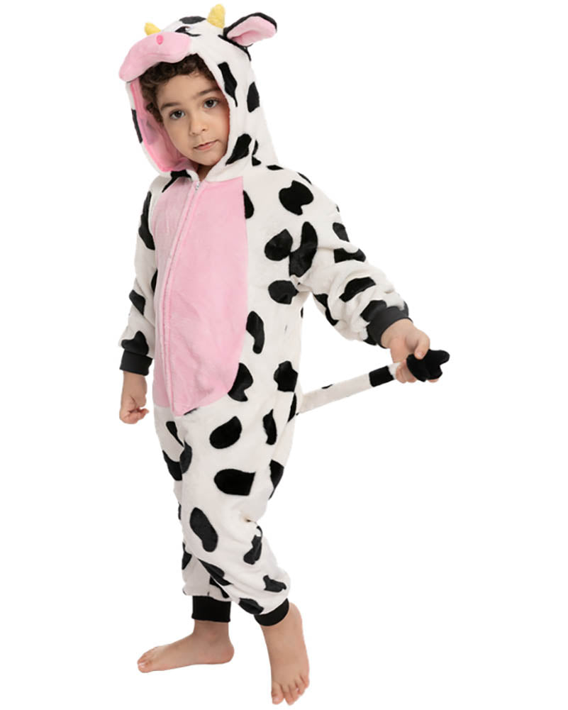 Cow Hooded Jumpsuit Toddler Costume