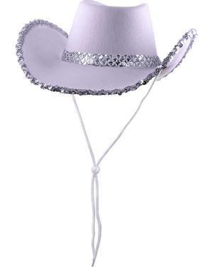 Cowboy Hat White Sequins